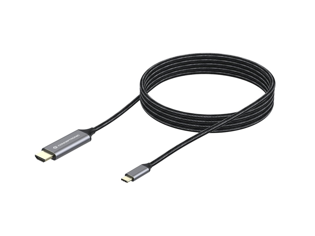 Conceptronic ABBY10G adaptador de cable de vídeo 2 m USB Tipo C HDMI Gris (2)