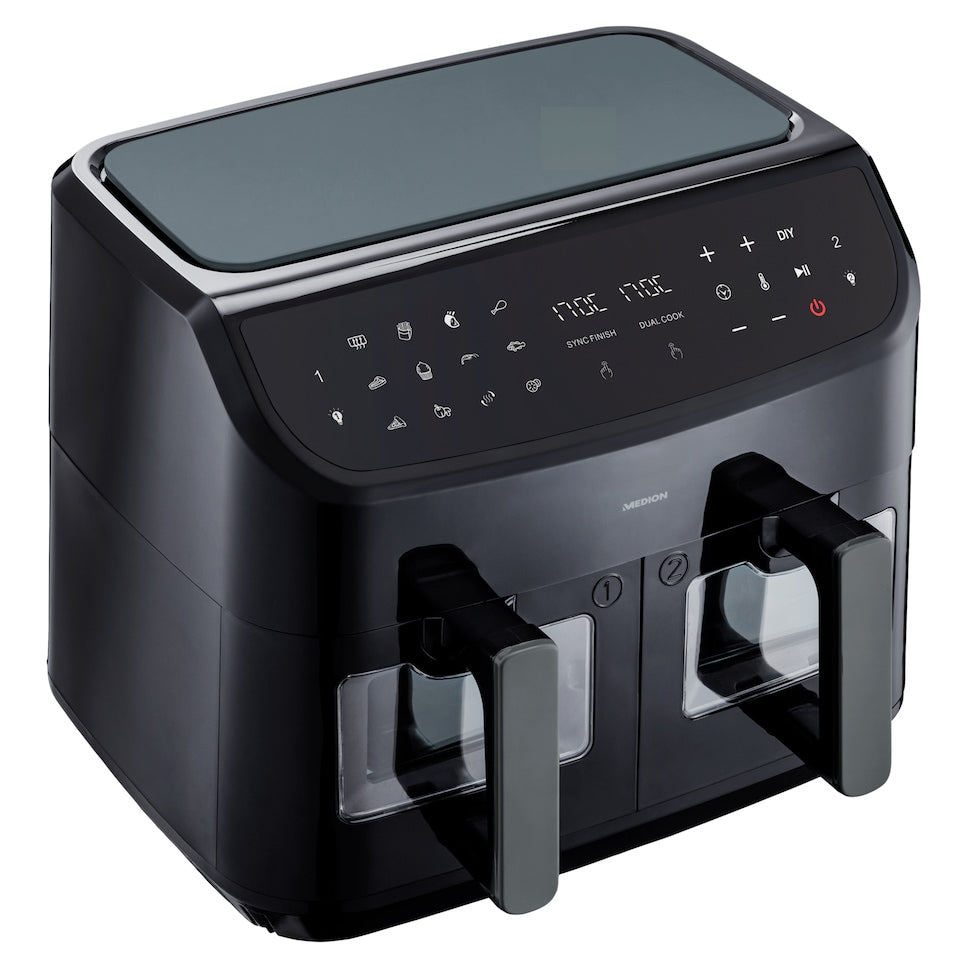 MEDION LIFE P20 Doble 8,7 L 2600 W Freidora de aire caliente Negro (4)