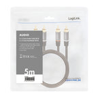 LogiLink CA1207 cable de audio 5 m 2 x RCA Negro (5)