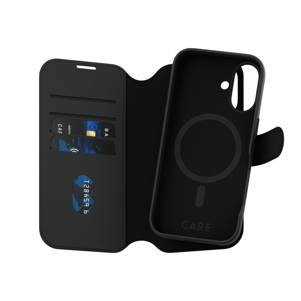 PanzerGlass CARE™ by ® Tango 2-in-1 Wallet Case w. MagSafe iPhone 16 funda para teléfono móvil Negro