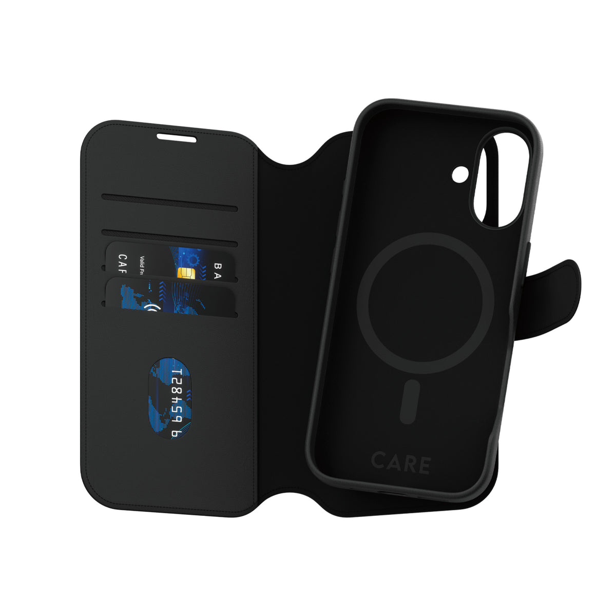 PanzerGlass CARE™ by ® Tango 2-in-1 Wallet Case w. MagSafe iPhone 16 funda para teléfono móvil Negro