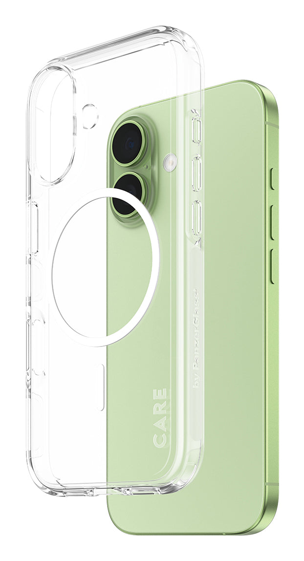 PanzerGlass CARE™ by ® Urban Explorer Case Transparent w. White MagSafe iPhone 17 funda para teléfono móvil Transparente