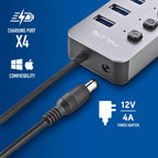 NGS IHUB 10 USB 3.2 Gen 1 (3.1 Gen 1) Type-A 5000 Mbit/s Negro (6)
