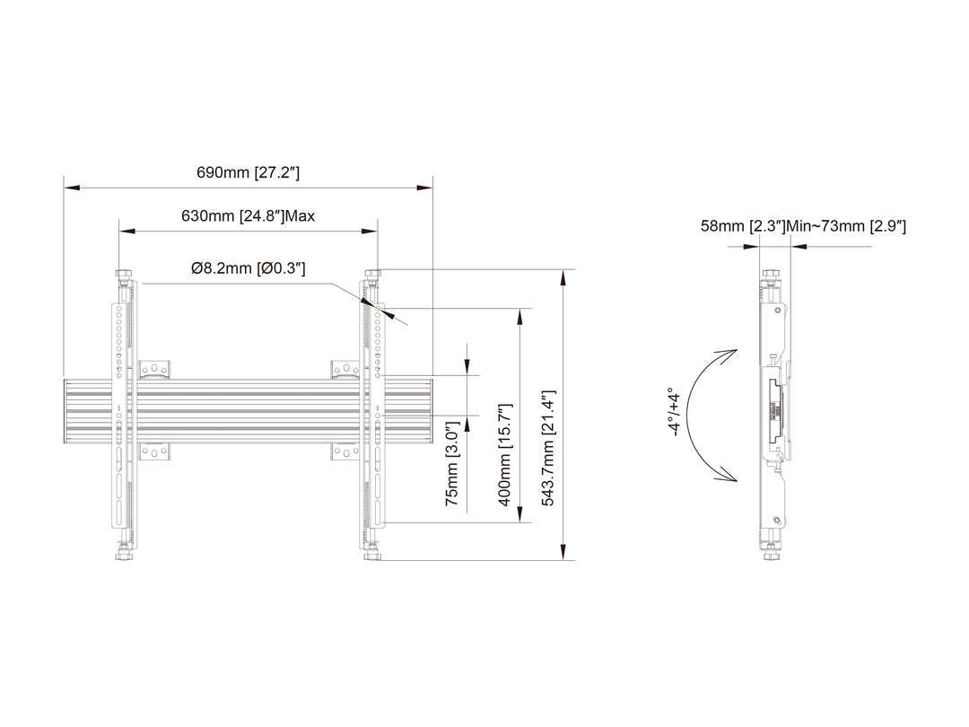 Multibrackets 0624 soporte para TV 190,5 cm (75") Negro (6)