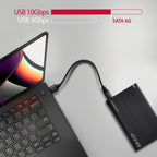 Axagon EE25-GTR USB-C 3.2 Gen 2 - SATA 6G 2.5\" externes Festplattengehäuse geriffelt Carcasa de disco duro/SSD Negro 2.5" (6)