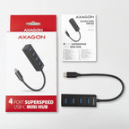 Axagon HUE-M1C hub de interfaz USB 3.2 Gen 1 (3.1 Gen 1) Type-C 5000 Mbit/s Negro (5)