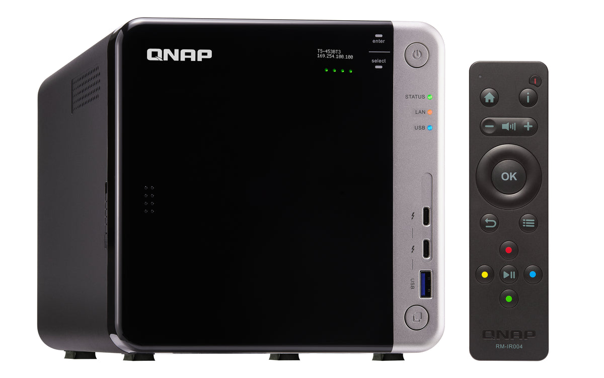 QNAP TS-453BT3 NAS Torre Intel® Celeron® J3455 8 GB DDR3L 0 TB QNAP Turbo System Negro (3)