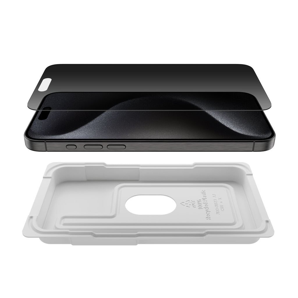Protector de pantalla para teléfono móvil - 2.5D - cristal - con filtro de privacidad - cristal - para Apple iPhone 15 Pro Max