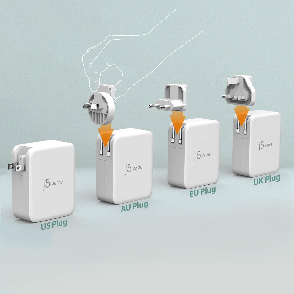 j5create JUP43130F-FN cargador de dispositivo móvil Ordenador portátil, Teléfono móvil, Consola de juegos portátil, Reloj inteligente, Tableta Gris, Blanco Carga rápida Interior (4)