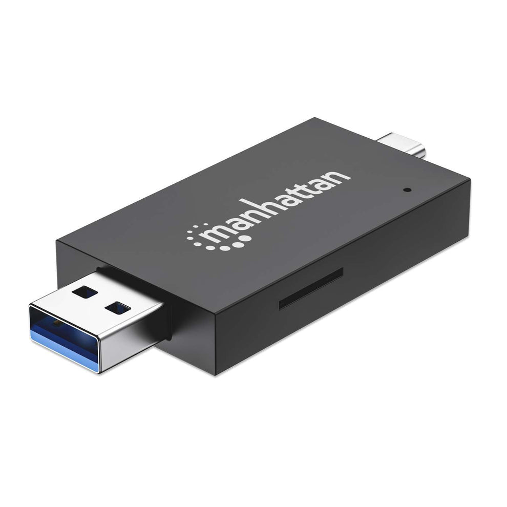 Manhattan 102735 lector de tarjeta USB 3.2 Gen 1 (3.1 Gen 1) Type-A/Type-C Negro, Transparente