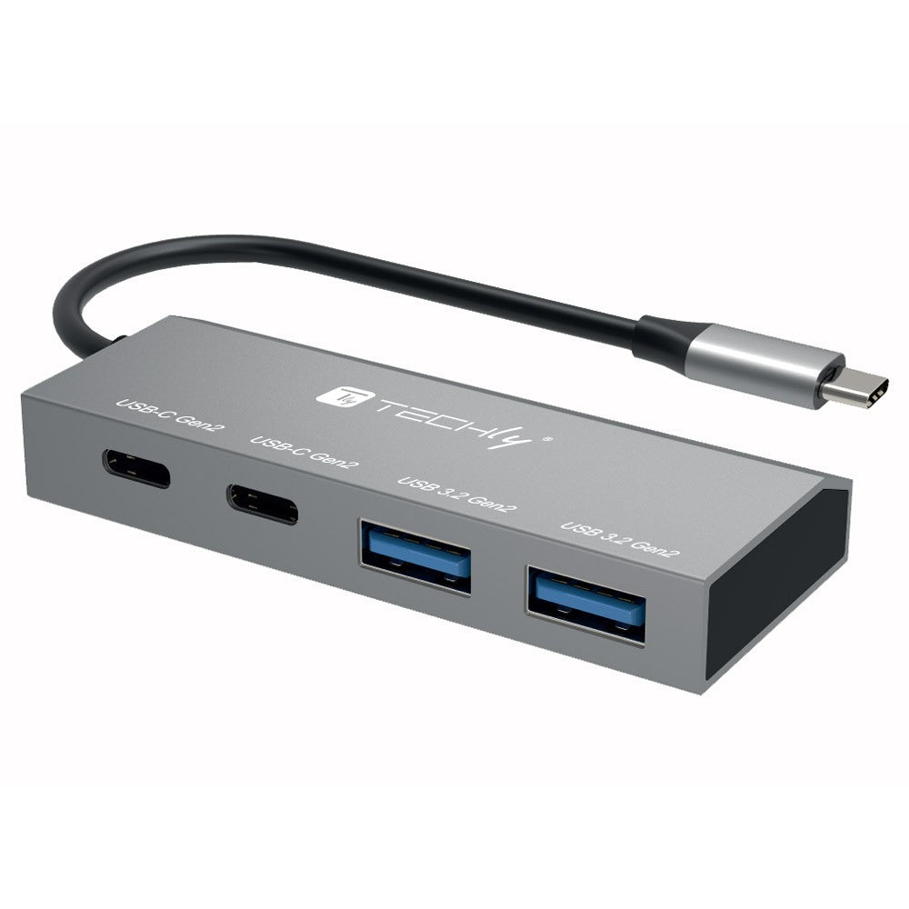 Techly IUSB32C-HUB4AC2 base para portátil y replicador de puertos Alámbrico USB 3.2 Gen 1 (3.1 Gen 1) Type-C Plata (2)