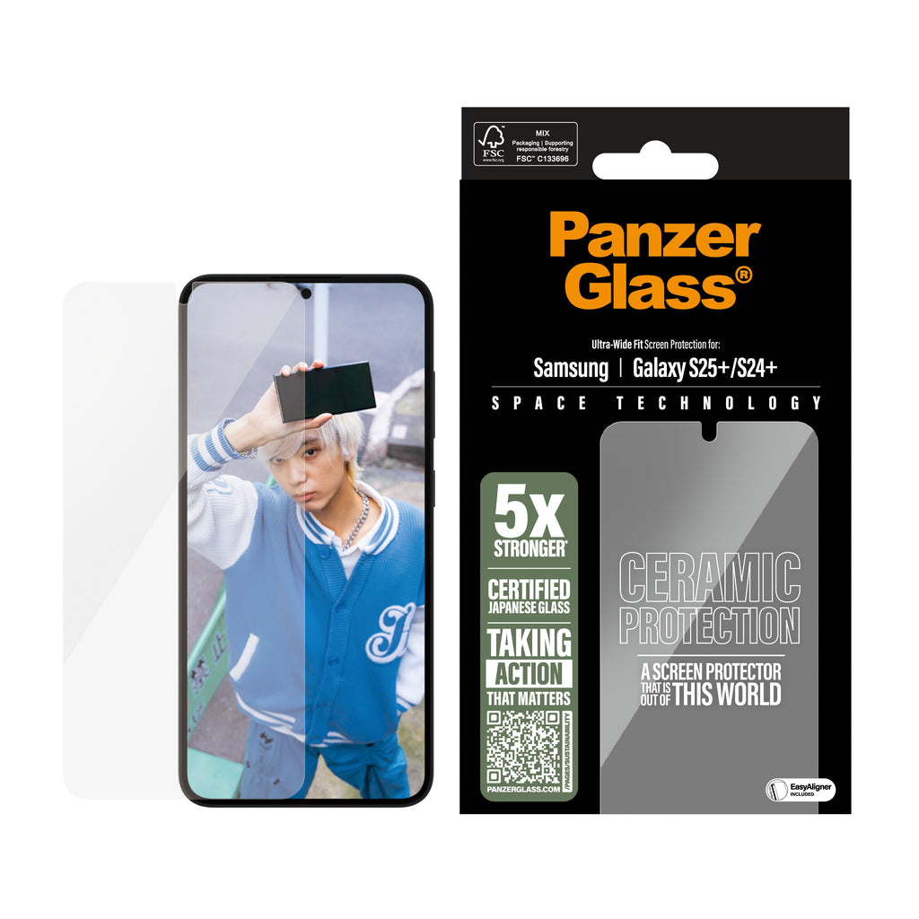 PanzerGlass ® Ceramic Screen Protector Samsung Galaxy S25+ | S24+ | Ultra-Wide Fit w. EasyAligner Protector de pantalla 1 pieza(s) (2)