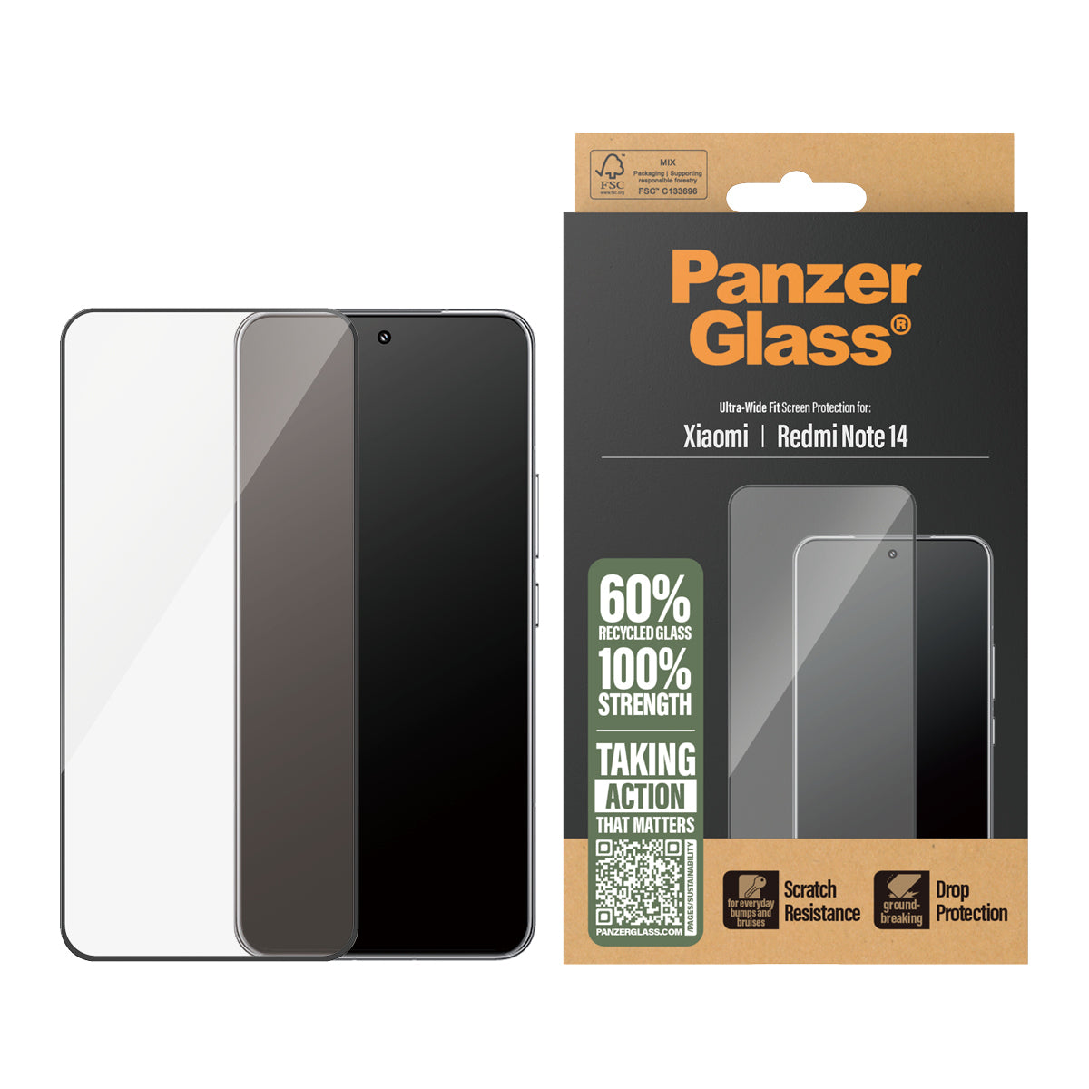 PanzerGlass ® Screen Protector Xiaomi Redmi Note 14 | Ultra-Wide Fit Protector de pantalla 1 pieza(s) (2)