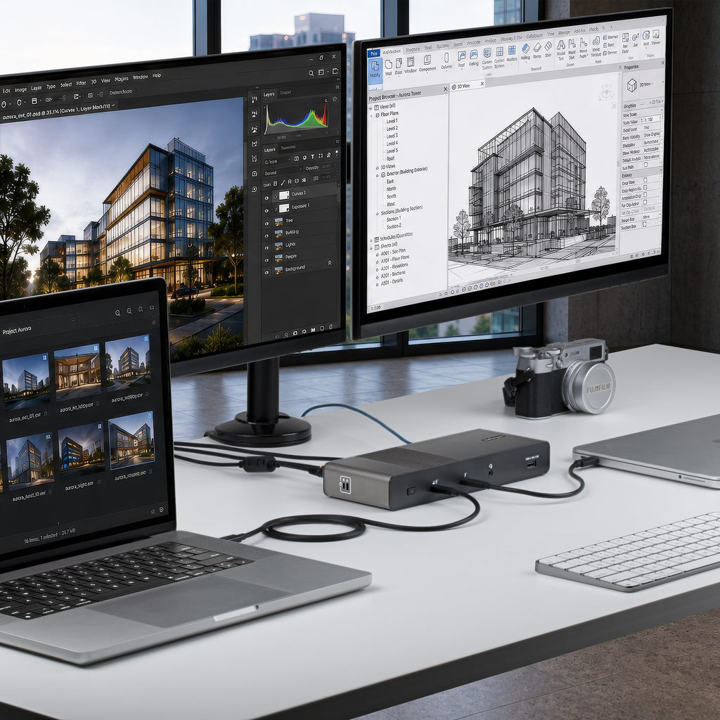 StarTech.com 206UE-TB5USB4DOCK base para portátil y replicador de puertos Alámbrico Thunderbolt 5 Negro, Gris (3)
