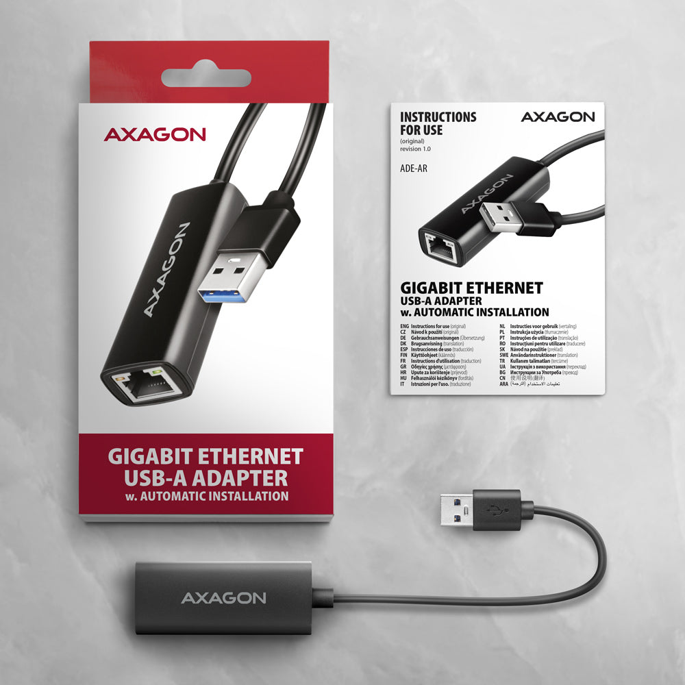 Axagon ADE-AR USB-A 3.2 Gen 1 - Gigabit Ethernet 10/100/1000 Adapter - Adapter - Digital/Daten 1000 Mbit/s (6)