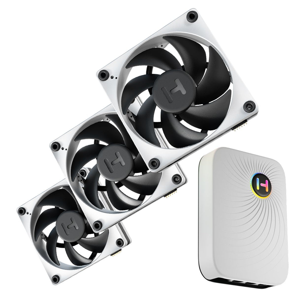 HYTE THICC FP12 Ventilador procesador 12cm Negro Blanco 3 piezas