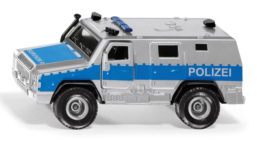 Siku Rheinmetall MAN Survivor R Modelo a escala de furgón policial Previamente