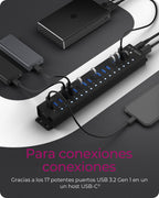 ICY BOX IB-HUB1717-U3 USB 3.2 Gen 1 (3.1 Gen 1) Type-A 5000 Mbit/s Negro (3)