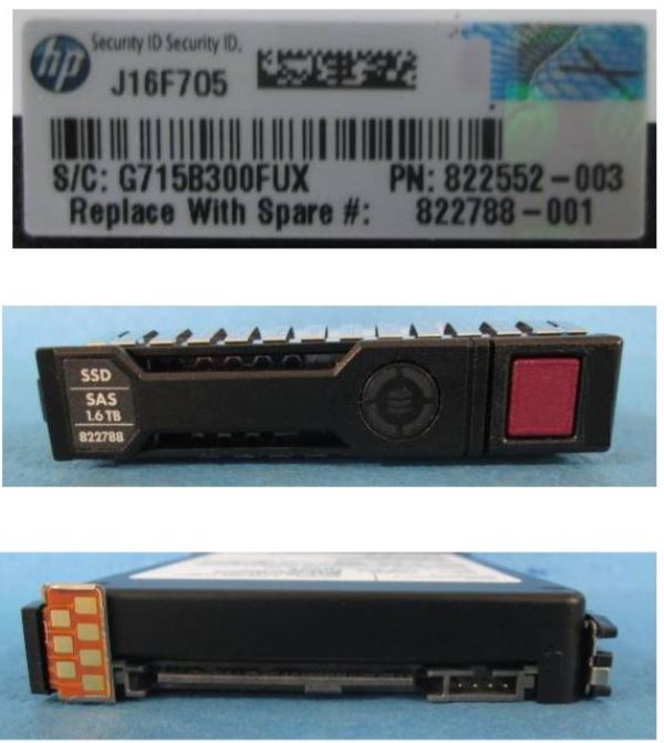 HPE 822788-001 internal solid state drive 1.6 TB 2.5 SAS (DRV SSD 1.6TB 12G 2.5 SAS MU - PLP SC - Warranty: 36M)