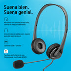 HP USB G2 Stereo Headset Alámbrico Diadema Oficina/Centro de llamadas Negro (5)