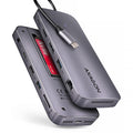 Axagon HMC-12GM2 base para portátil y replicador de puertos Alámbrico USB 3.2 Gen 2 (3.1 Gen 2) Type-C Gris