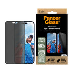 PanzerGlass ® 2-Way Privacy Screen Protector iPhone 16, 15, Ultra-Wide Fit w.
