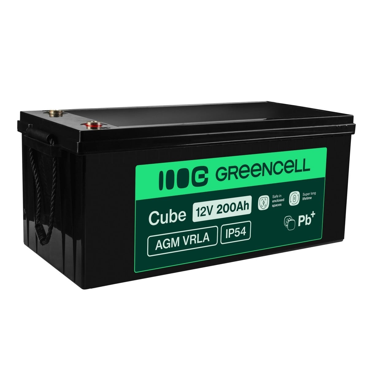 Green Cell batería AGM VRLA 12V 200Ah libre mantenimiento autocaravana