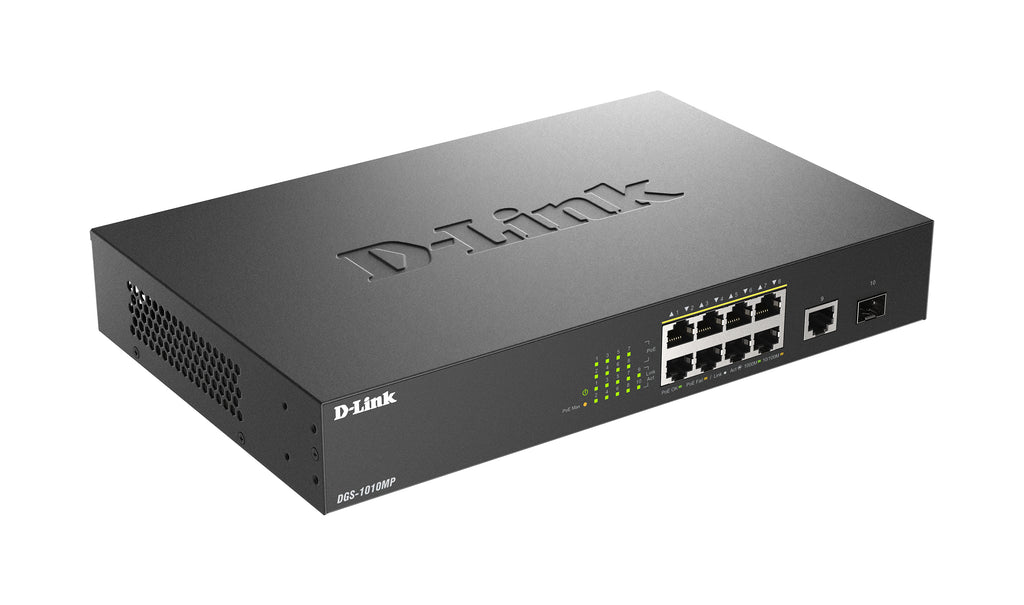 D-Link DGS-1010MP/E switch No administrado L2 Gigabit Ethernet (10/100/1000) Energía sobre Ethernet (PoE) 1U Negro (3)