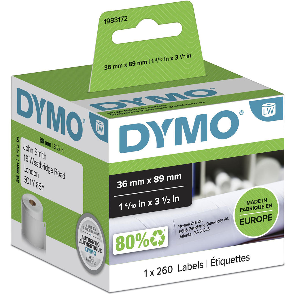 DYMO 1983172 etiqueta de impresora Blanco Etiqueta para impresora autoadhesiva
