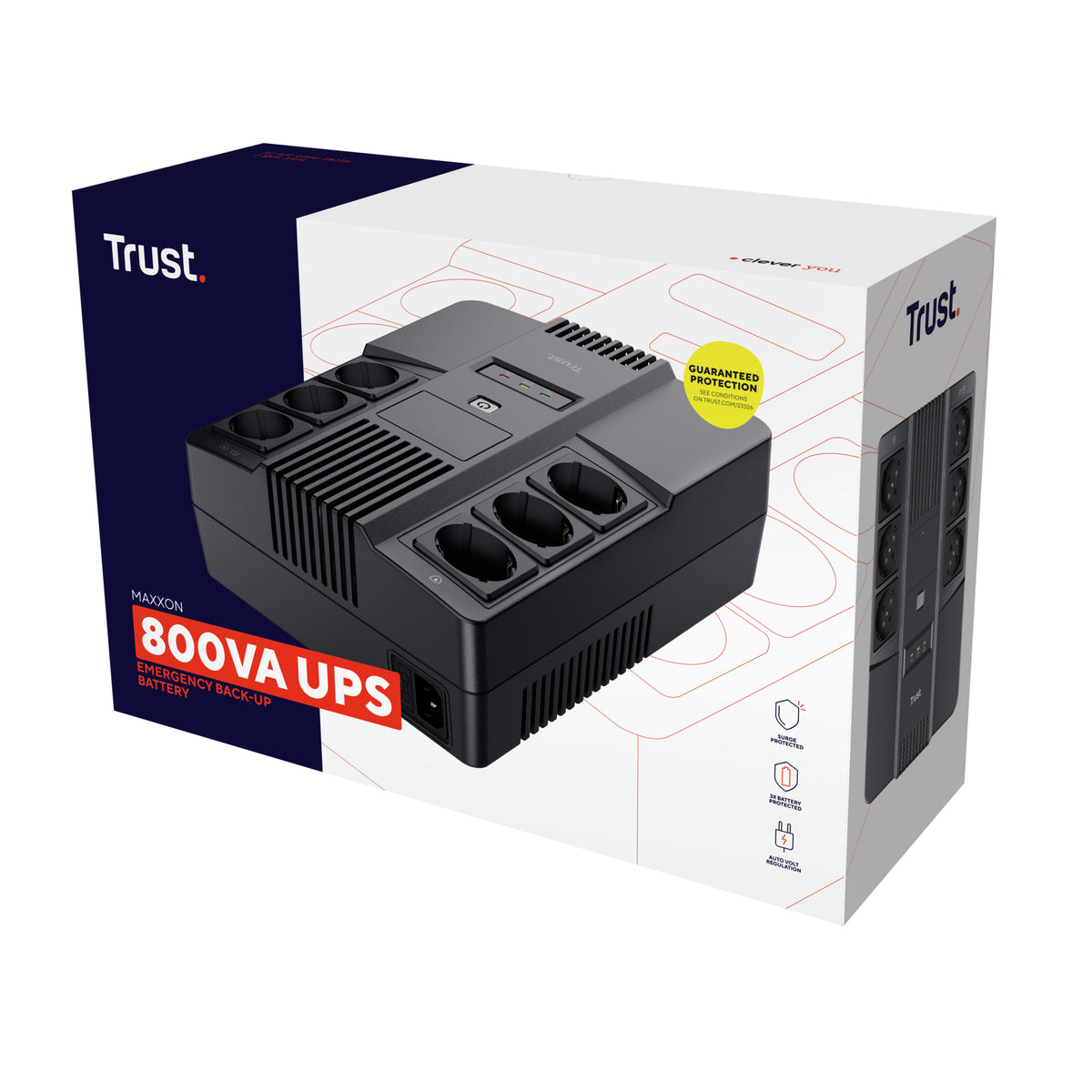 Trust Maxxon sistema de alimentación ininterrumpida (UPS) 0,8 kVA 6 salidas AC (5)