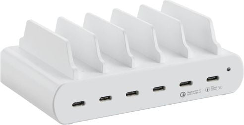 CoreParts 150W 6 Ports USB-C Charging station Smartphone Blanco Corriente alterna Interior (2)