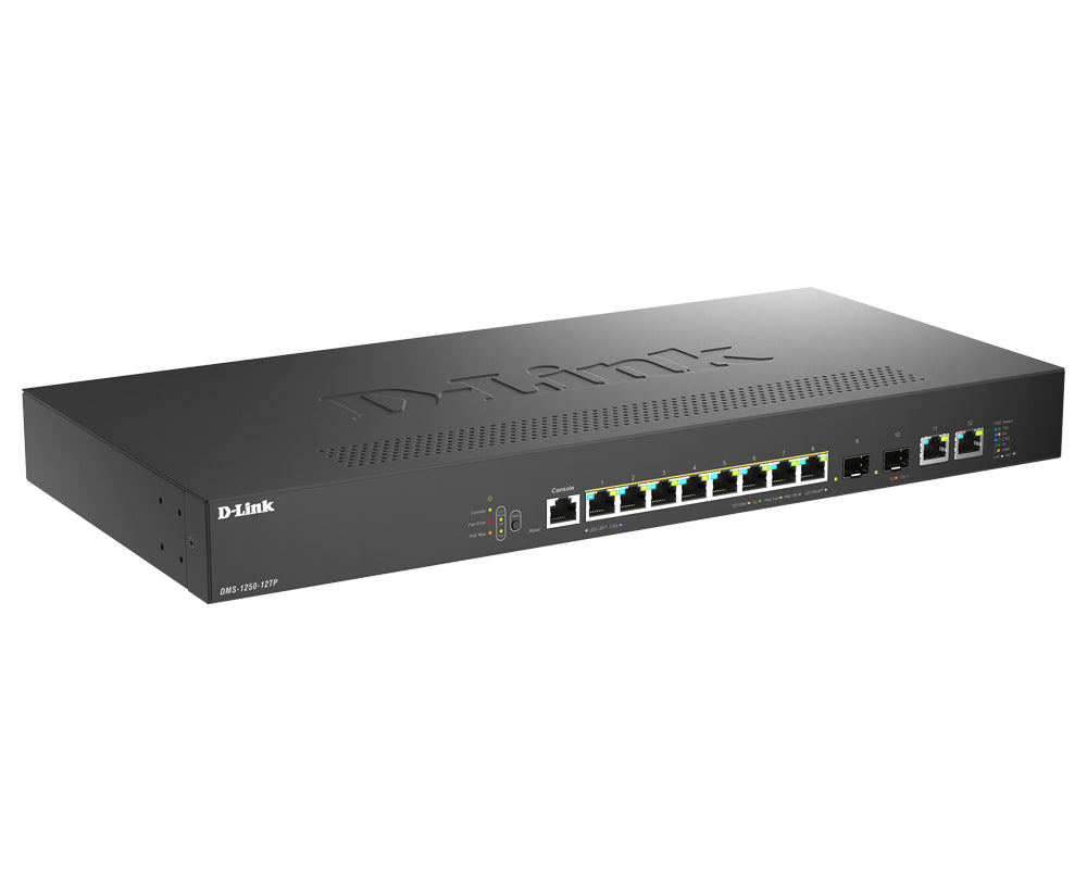 D-Link DMS-1250-12TP/E switch Gestionado 2.5G Ethernet (100/1000/2500) Energía sobre Ethernet (PoE) Negro (3)