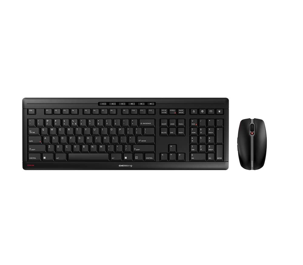 CHERRY Stream Desktop teclado Ratón incluido Oficina RF inalámbrico QWERTY Inglés de EE. UU. Negro