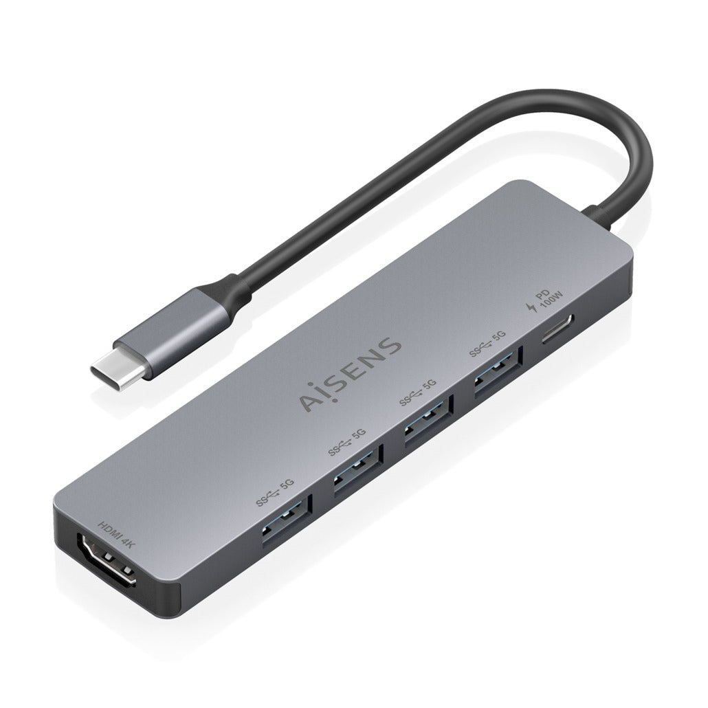 AISENS ASUC-6P047-GR base para portátil y replicador de puertos Alámbrico USB 3.2 Gen 1 (3.1 Gen 1) Type-C (2)