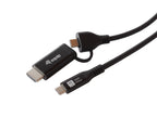Equip 128435 adaptador de cable de vídeo 1 m USB Tipo C HDMI + USB Type-C Negro (2)
