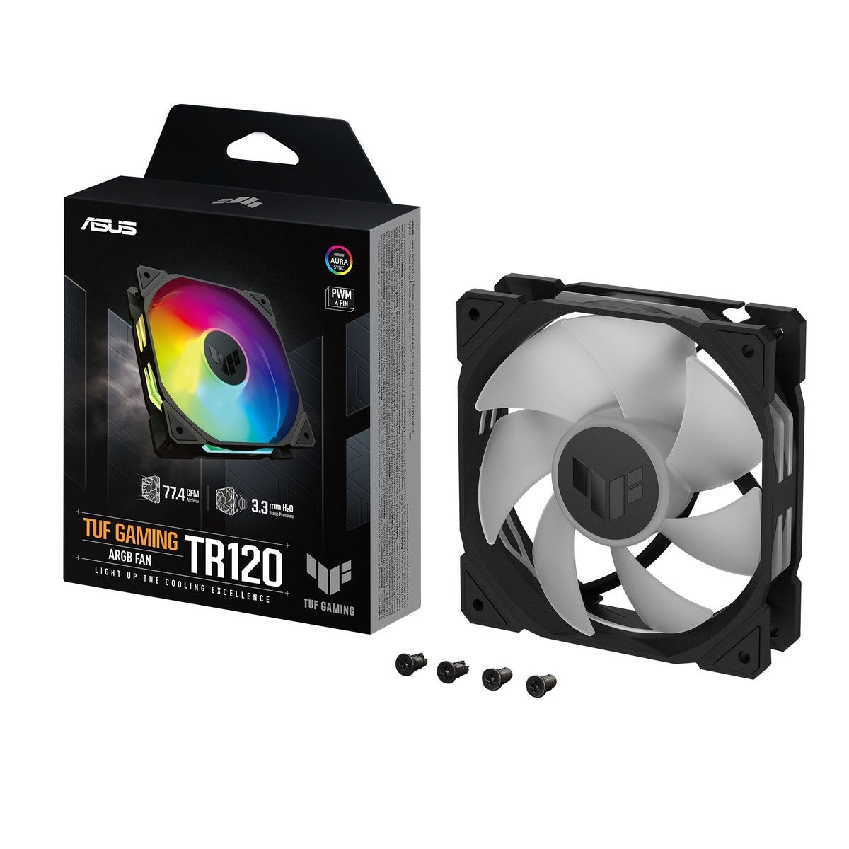 ASUS TUF Gaming TR120 ARGB Fan - Single Pack Carcasa del ordenador Ventilador 12 cm Negro (2)
