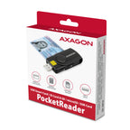 Axagon CRE-SMP2A USB Smart card & SD/microSD/SIM PocketReader lector de tarjeta inteligente Interior USB Type-A/USB Type-C Negro (9)
