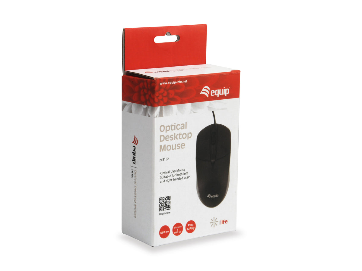 Equip 245102 ratón Oficina Ambidextro USB tipo A Óptico 1000 DPI (2)