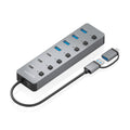 AISENS ASUC-8P043-GR hub de interfaz USB 3.2 Gen 1 (3.1 Gen 1) Type-A 5000 Mbit/s (2)