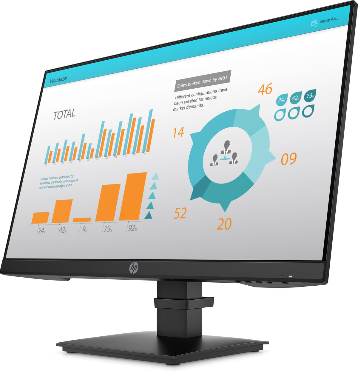 HP P24 G4 computer monitor 60.5 cm (23.8") 1920 x 1080 pixels Full HD Black (3)