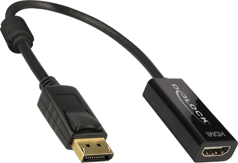DeLOCK 62609 cable adaptador de vídeo 0.2m DisplayPort HDMI Negro