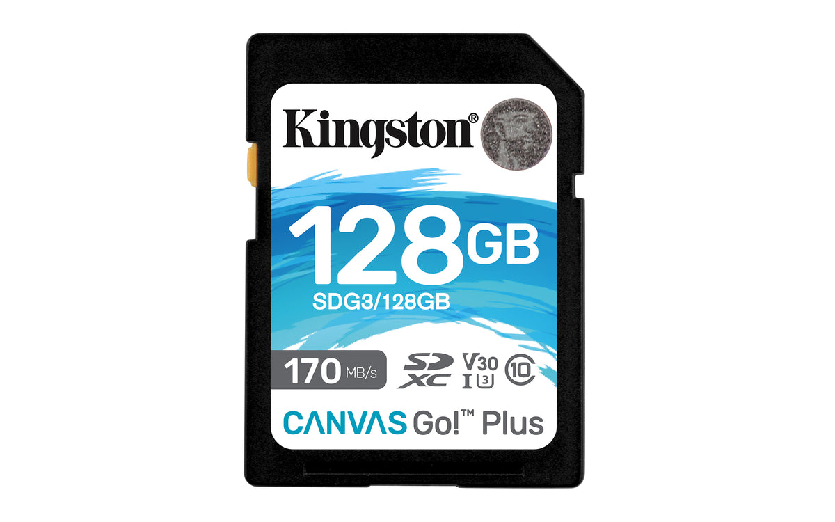 Kingston Canvas Go! Plus, Tarjeta de memoria flash, 128GB (SDG3/128GB)