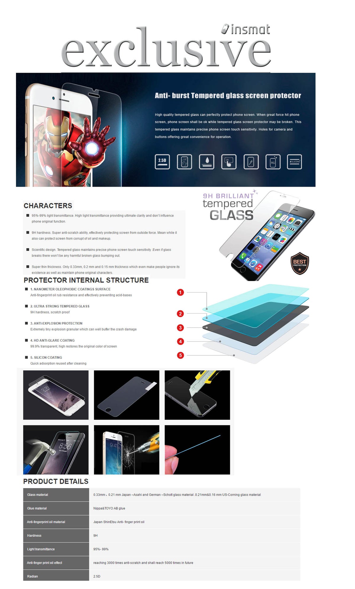 Insmat 861-1521 protector de pantalla y trasera para móvil