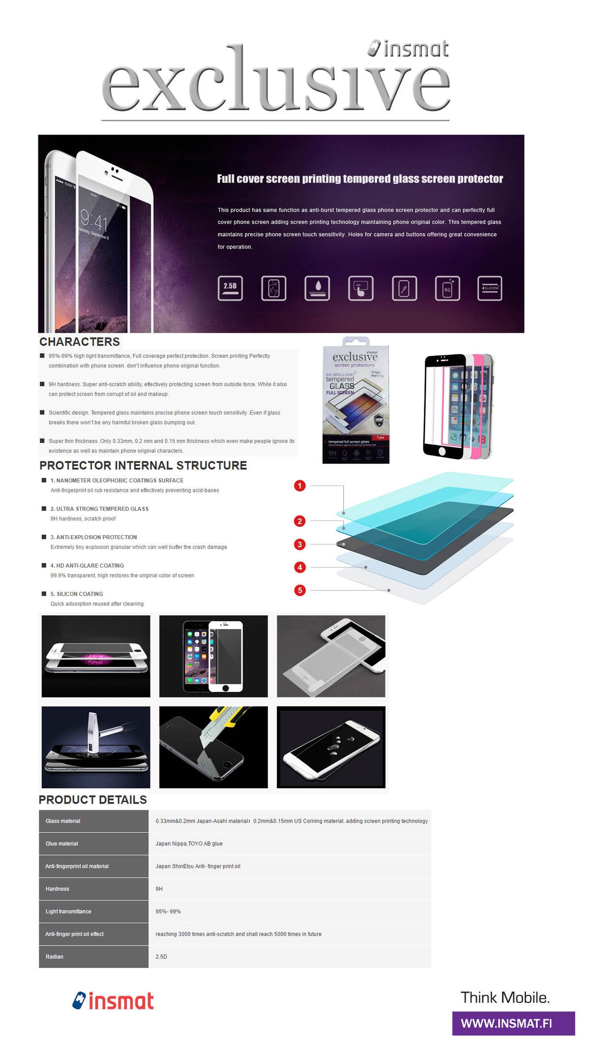 Insmat 861-1579 protector de pantalla y trasera para móvil