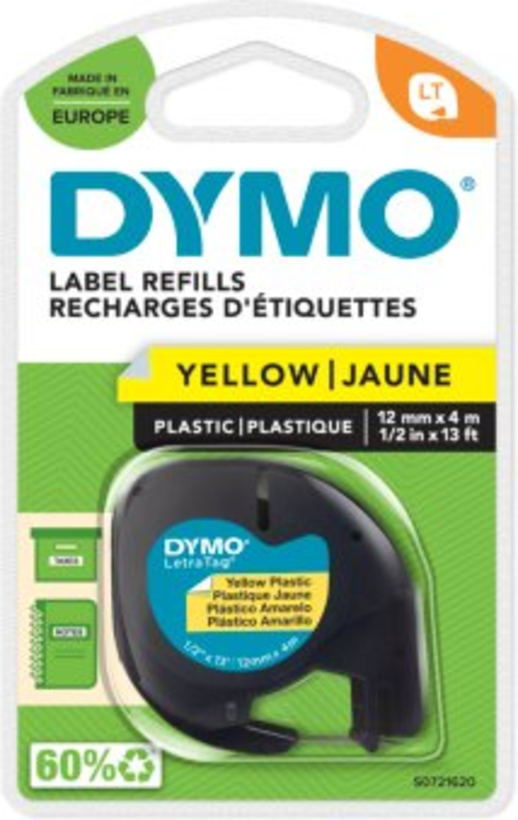 Cinta Dymo LT 12 mm x 4 m amarillo