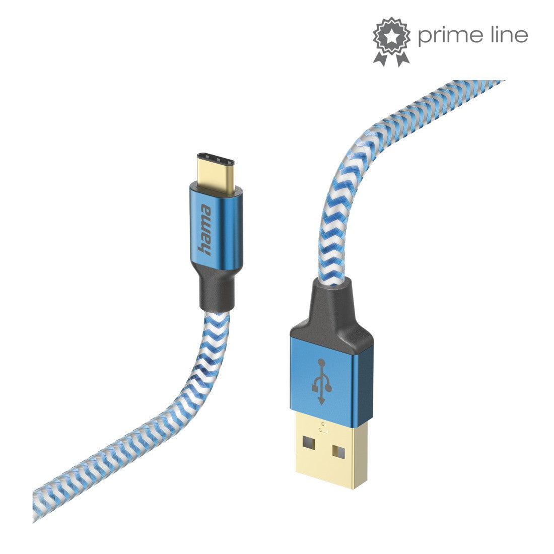 Hama Reflective cable USB USB 2.0 1,5 m USB A USB C 0,48 Gbit/s Azul