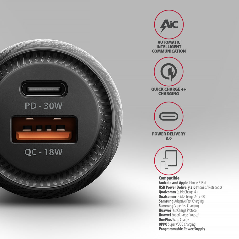 Axagon PWC-PQ48 cargador de dispositivo móvil Universal Negro Encendedor de cigarrillos Carga rápida Auto (4)