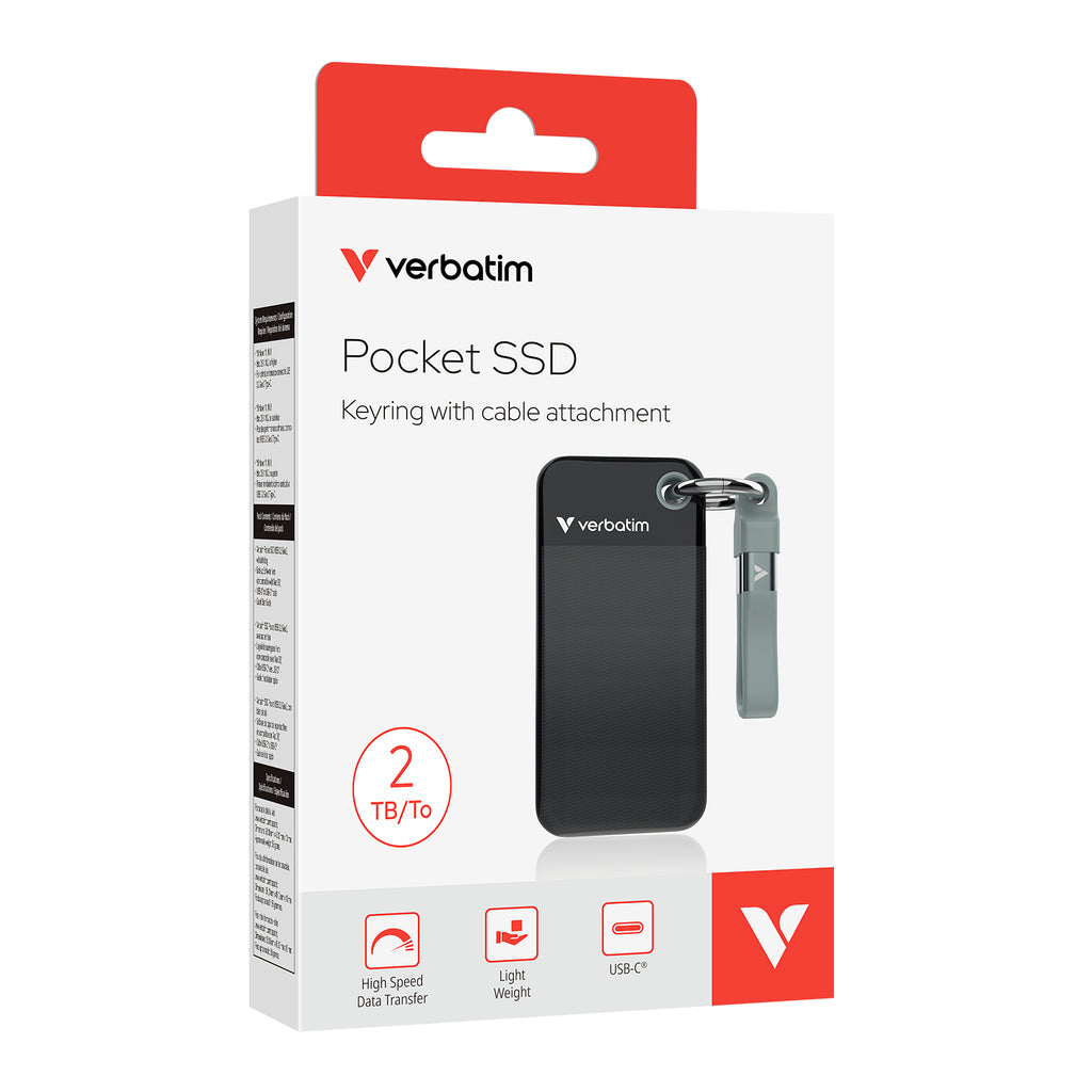Verbatim Pocket SSD 2 TB USB Tipo C 3.2 Gen 2 (3.1 Gen 2) Negro, Gris (2)