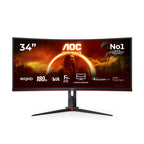 AOC G2 CU34G2XP pantalla para PC 86,4 cm (34") 3440 x 1440 Pixeles UltraWide Quad HD LED Negro, Rojo (2)