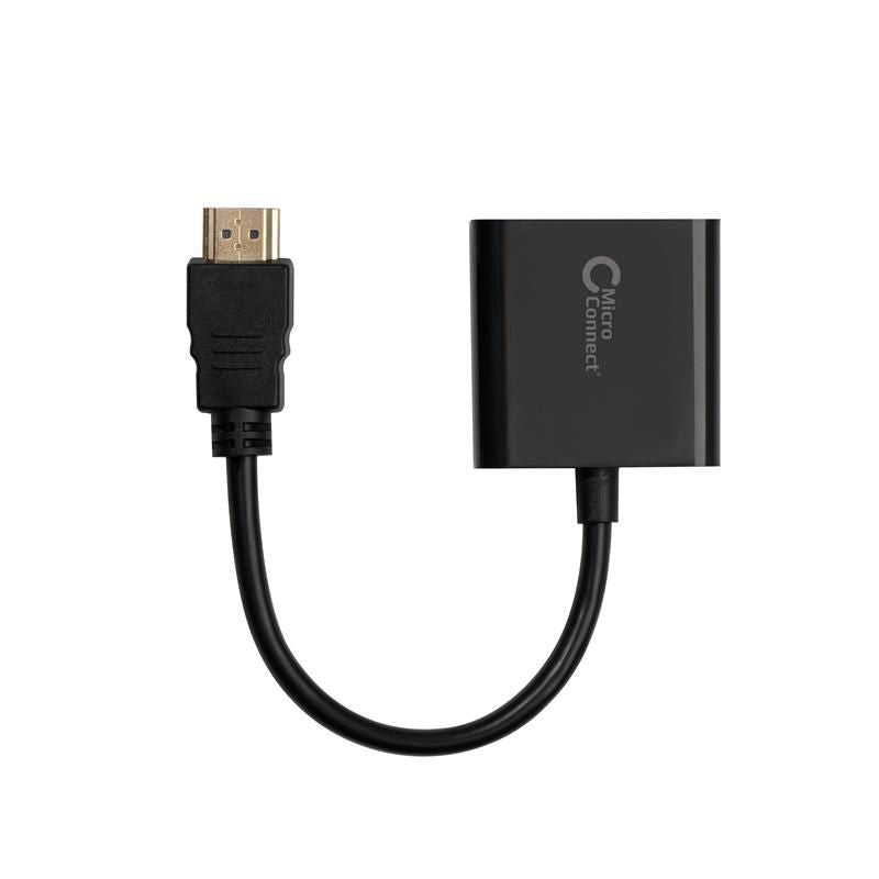 Microconnect HDMVGA1B adaptador de cable de vídeo 0,15 m HDMI tipo A (Estándar) VGA (D-Sub) Negro (3)
